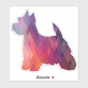 Sticker Westie Terrier Motif géométrique Silhouette