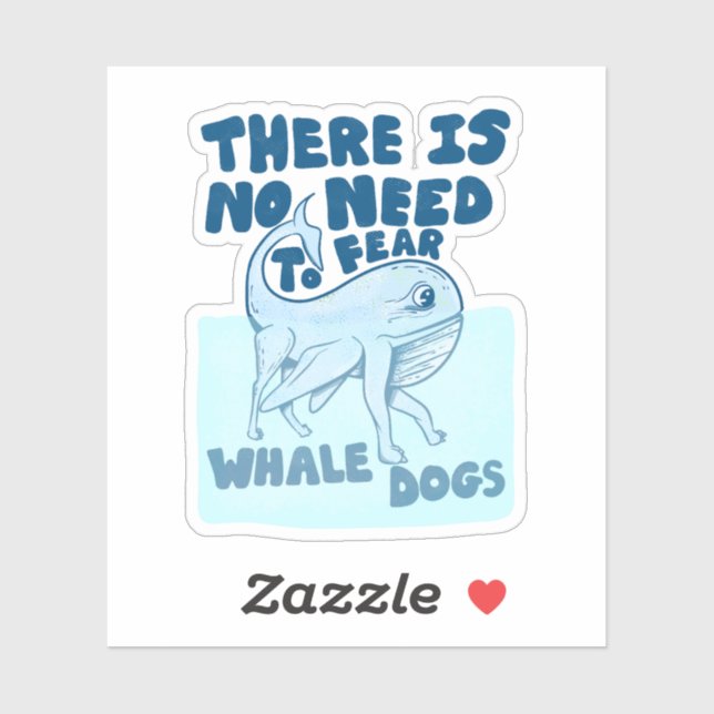 Sticker Whale Dog funny creature (Feuille)