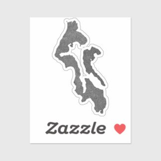 Sticker Whidbey Island Island County Map Design