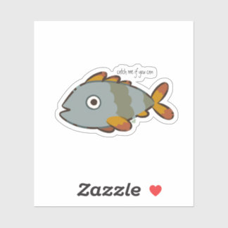 Sticker Whimsical Gray Fish