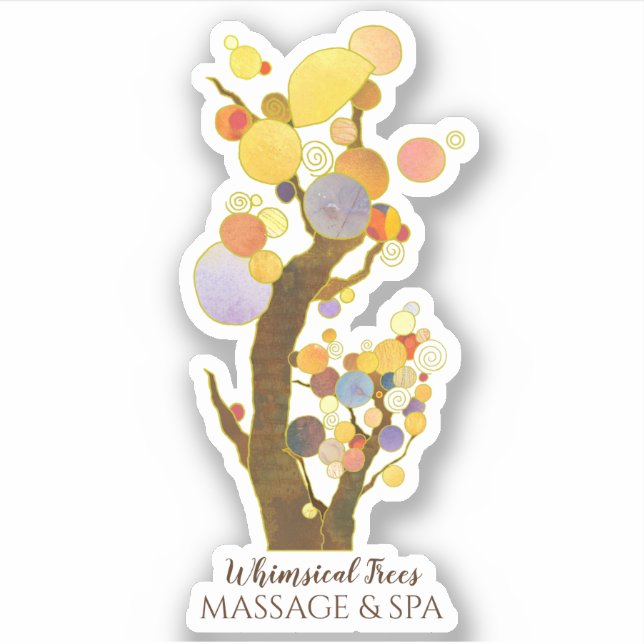 Sticker Whimsical Trees Business Promotion (Devant)