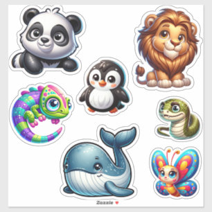 Sticker Whimsical Wildlife - Ensemble d'autocollants pour
