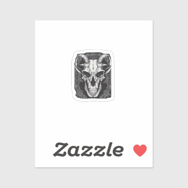 Sticker Whimsigoth Crâne Gothique esthétique Design classi (Feuille)