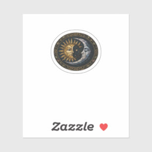 Sticker Whimsigoth Tiré Lune De Verre Et Soleil Classique