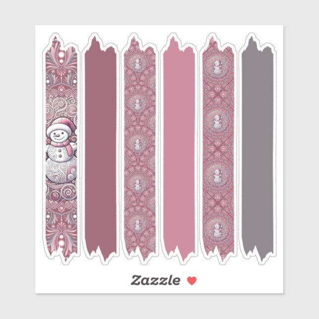Sticker Whimssman rose Snowman Mandala Motifs bande Washi (Feuille)