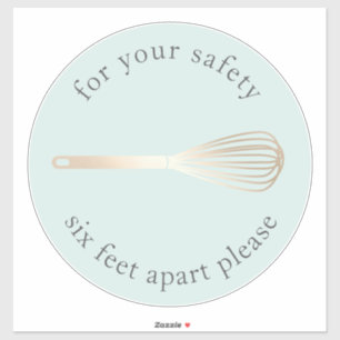 Sticker Whisk d'or Boulangerie Social Distances Marqueur