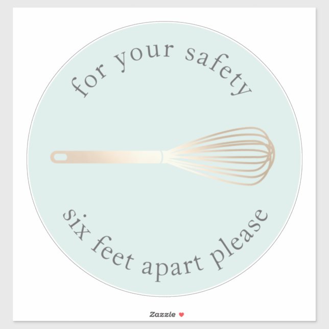 Sticker Whisk d'or | Boulangerie Social Distances Marqueur (Feuille)