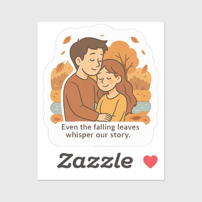 Sticker Whisper d'automne de l'amour (Feuille)