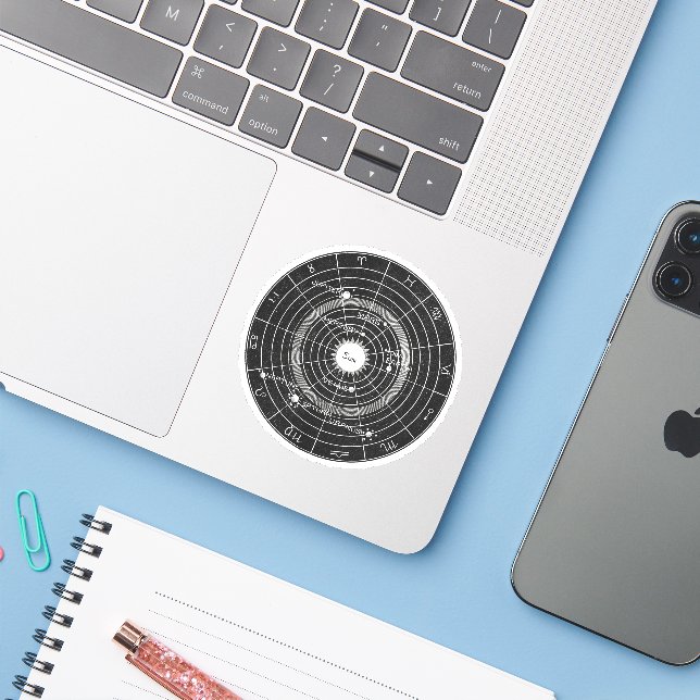 Sticker Whispers céleste Zodiac Vintage (Ordinateur portable avec iPhone)