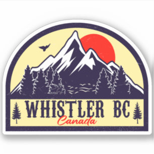 Sticker Whistler Colombie-Britannique Canada Ski minimalis