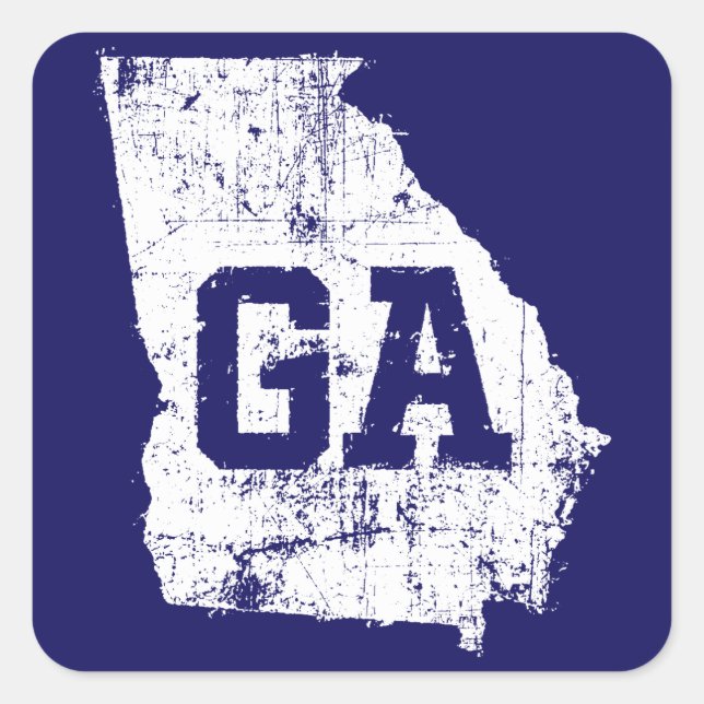 Sticker White Georgia State Map (Devant)