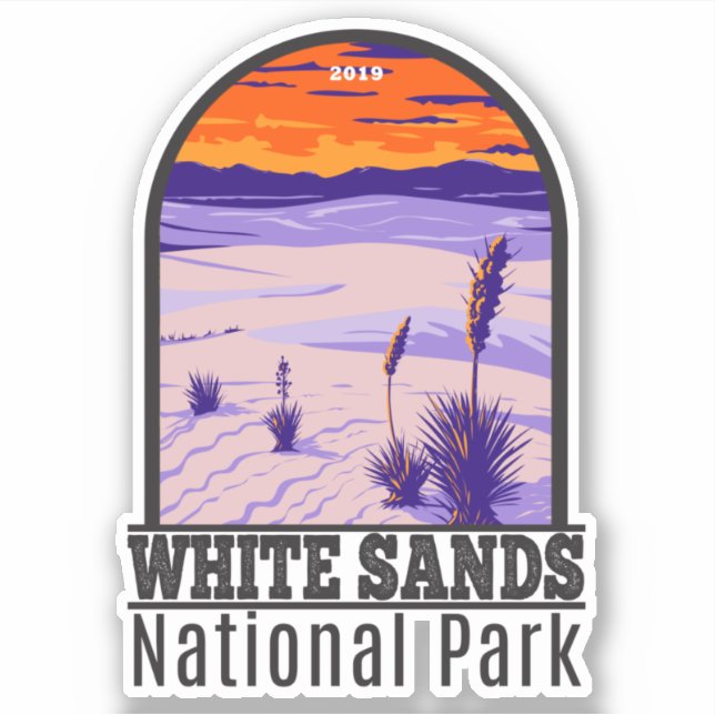 Sticker White Sands National Park Nouveau Mexique Vintage (Devant)