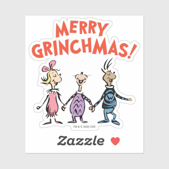 Sticker Whos Holding Hands Merry Grinchmas (Feuille)