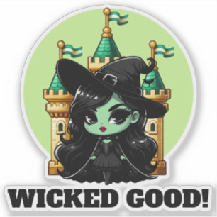 Sticker Wicked Good Little Green Witch Invitation