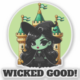 Sticker Wicked Good Little Green Witch Invitation