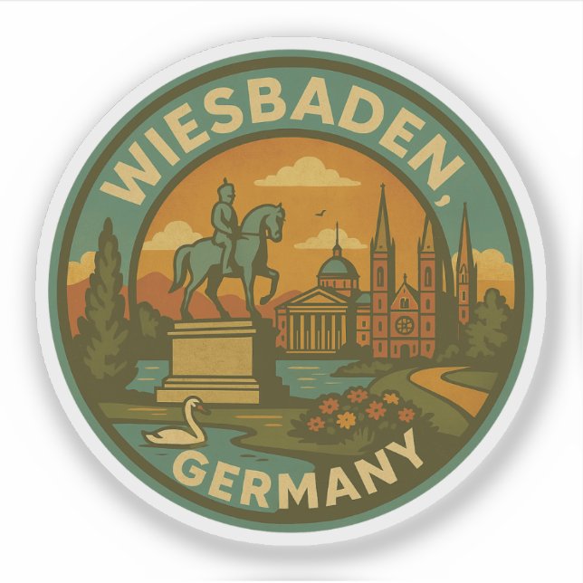 Sticker Wiesbaden Germany Landmark Art (Devant)