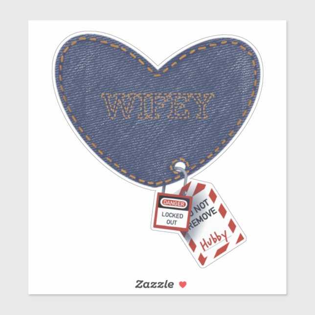 Sticker Wifey et Hubby Electrical Lockout Tagout Heart (Feuille)