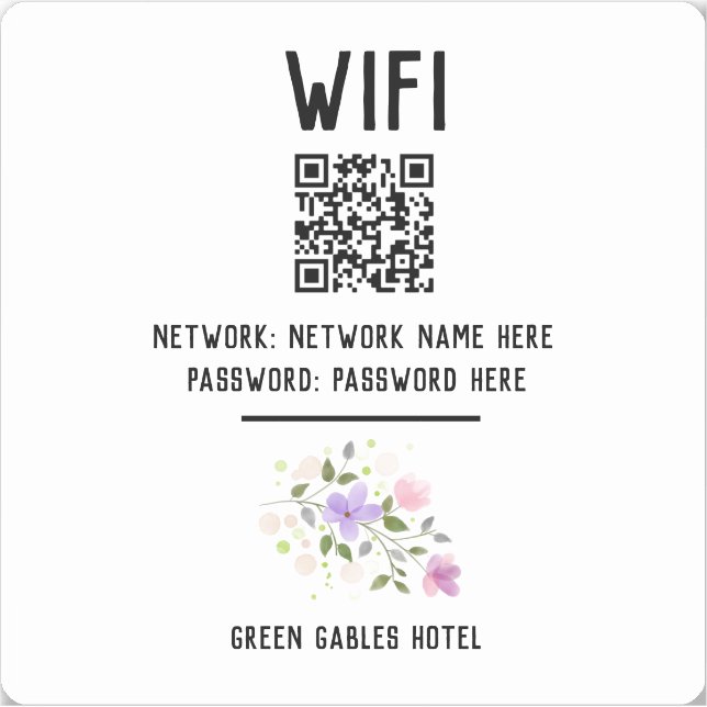 Sticker WiFi de l'hôtel avec code QR (Devant)
