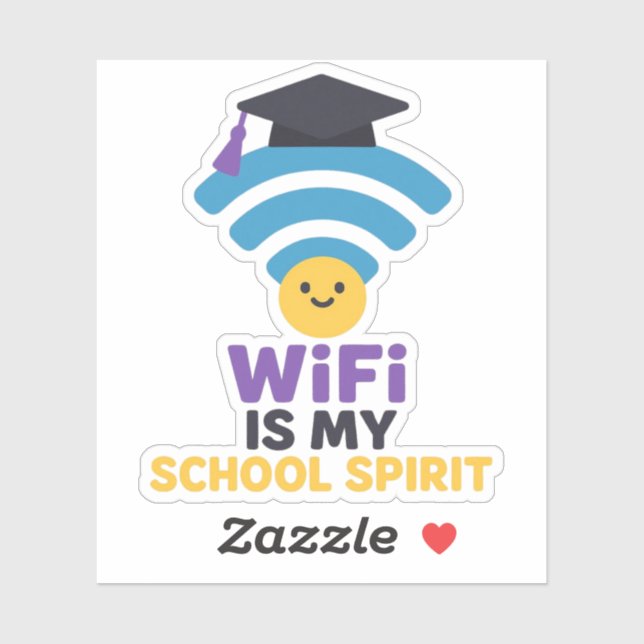 Sticker WiFi est mon esprit scolaire drôle Vie étudiante a (Feuille)