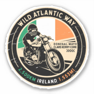 Sticker Wild Atlantic Way   Irlande   Motorcycle
