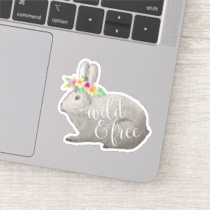 Sticker Wild & Free Citation de la Couronne fleur de lap