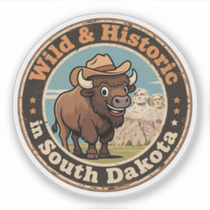 Sticker Wild & Historique_ Western Rétro Dakota du Sud