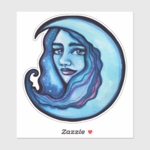 Sticker Wild MoonEnfant déesse Lune Enfant sorcière
