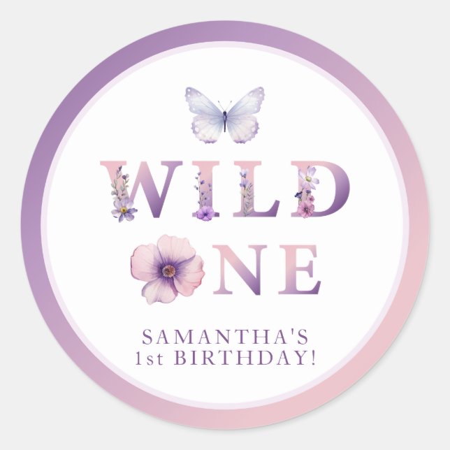Sticker Wild One Floral 1er Anniversaire (Devant)