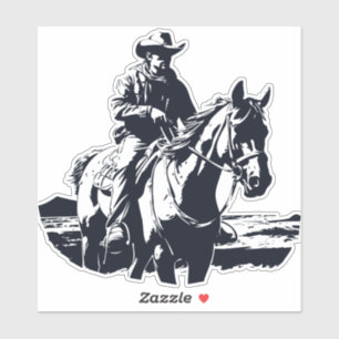 Sticker Wild West Cowboy Horse Back Riding