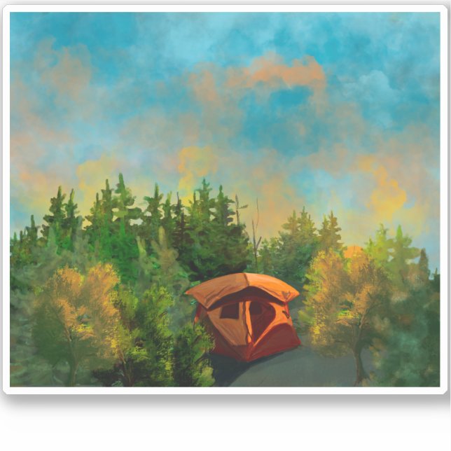 Sticker Wilderness Tent Camping (Devant)
