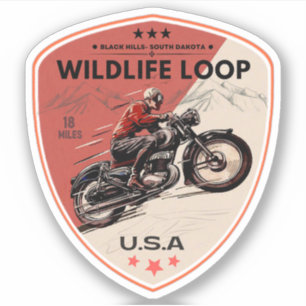 Sticker Wildlife Loop Road moto road trip sud dako