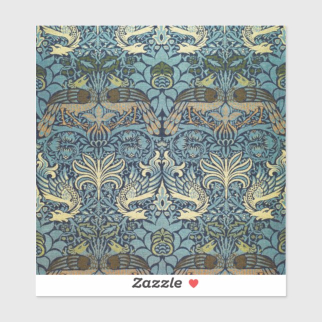 Sticker William Morris Paon et Dragon Tissé (Feuille)