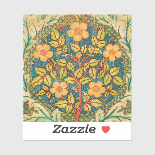 Sticker William Morris Rose Wreath : Arts et Métiers class (Feuille)