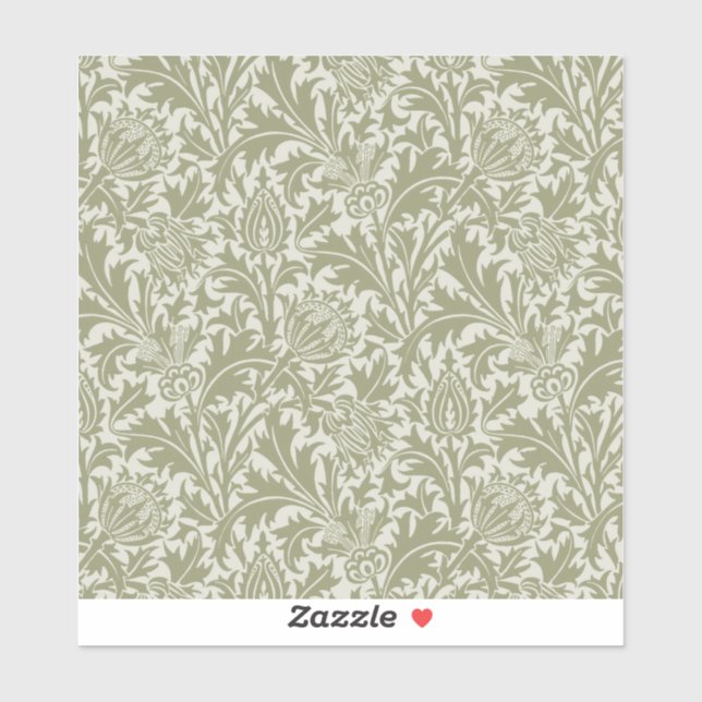 Sticker William Morris Thistle Sage Green Motif (Feuille)