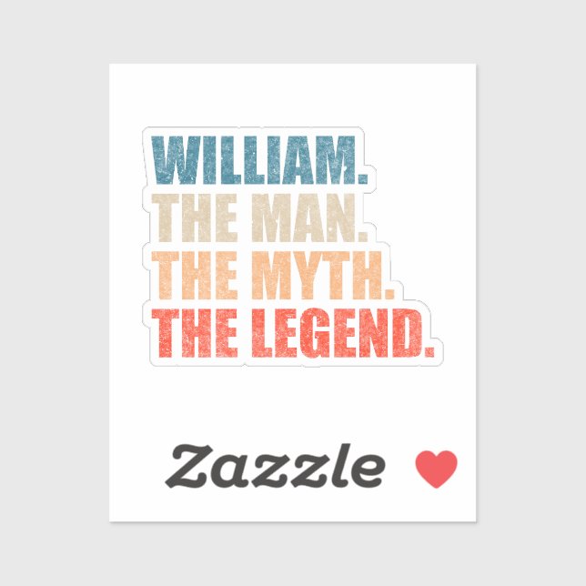 Sticker William The Man Le Mythe La Légende (Feuille)