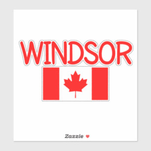 Sticker Windsor Canada Drapeau canadien Couleur foncée, wi