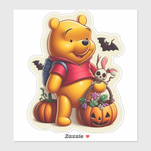 Sticker Winnie l'halloween Pooh (Feuille)