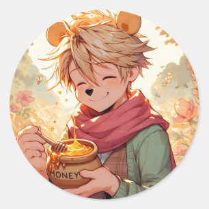 Sticker Winnie the Pooh Anime Guy V11