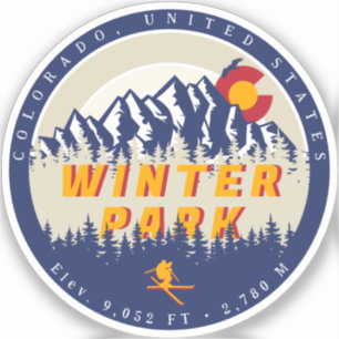 Sticker Winter Park Colorado Souvenirs de ski Vintage 80s