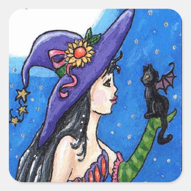 Sticker "Witch & Her Bat-Cats" (Devant)