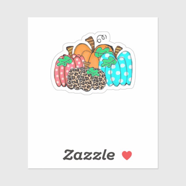 Sticker Women’s Pumpkin Leopard Print Graphic It’s Fall Y’ (Feuille)