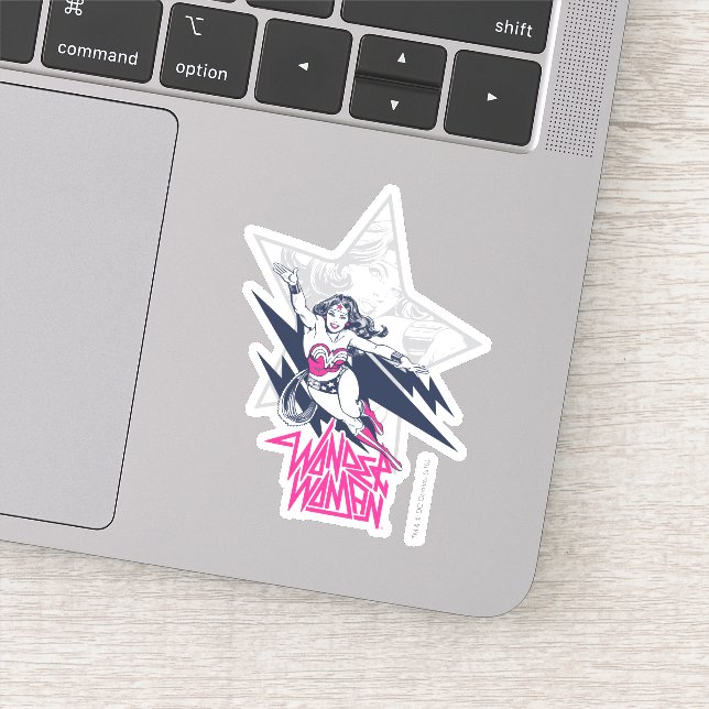 Sticker Wonder Woman Glam Rock Flying Character Graphic (Détail)