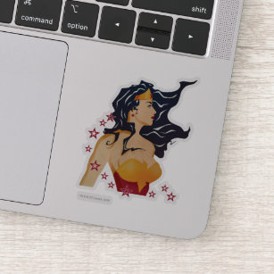 Sticker Wonder Woman Profil rétrospectif Sunburst