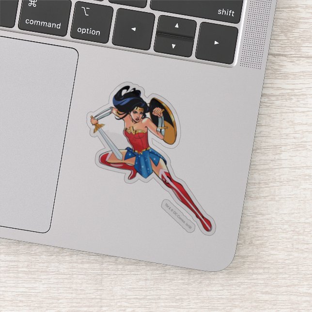 Sticker Wonder Woman With Sword - Rejoignez Le Combat (Détail)