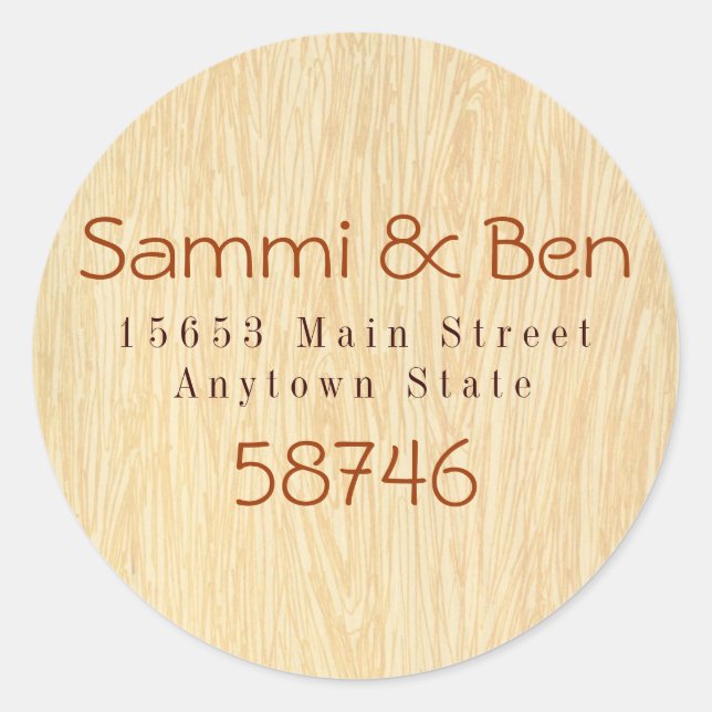 Sticker Woodgrain Étiquette (Devant)