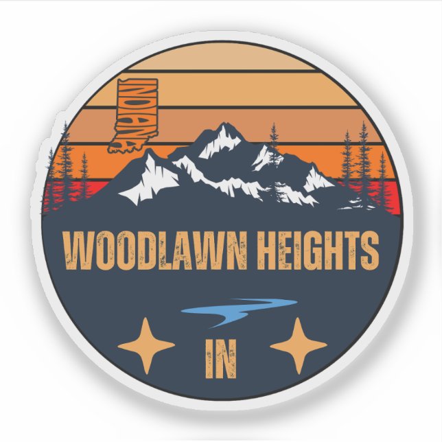 Sticker Woodlawn Heights, Indiana (Devant)