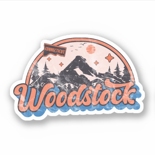 Sticker Woodstock, Connecticut (Devant)
