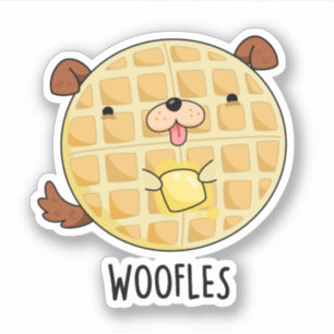 Sticker Woofles Doggy Doggy Waffle Pun