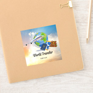 Sticker World Traveller Modèle, Ajouter du texte,