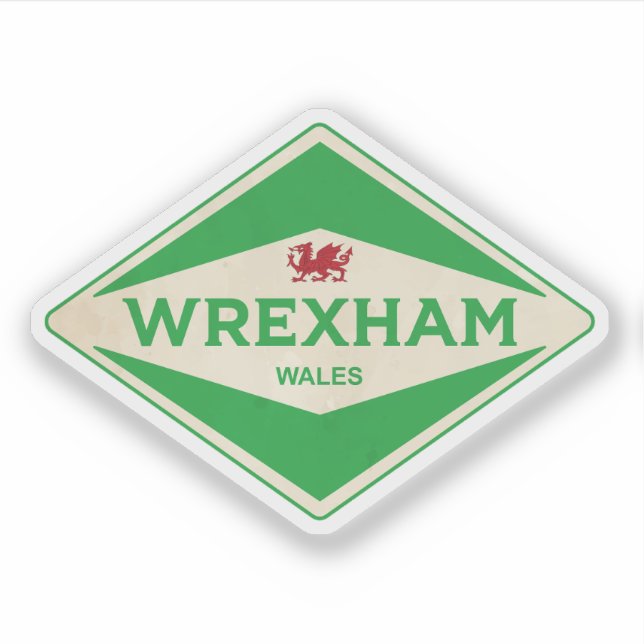 Sticker Wrexham Wales Vintage (Devant)